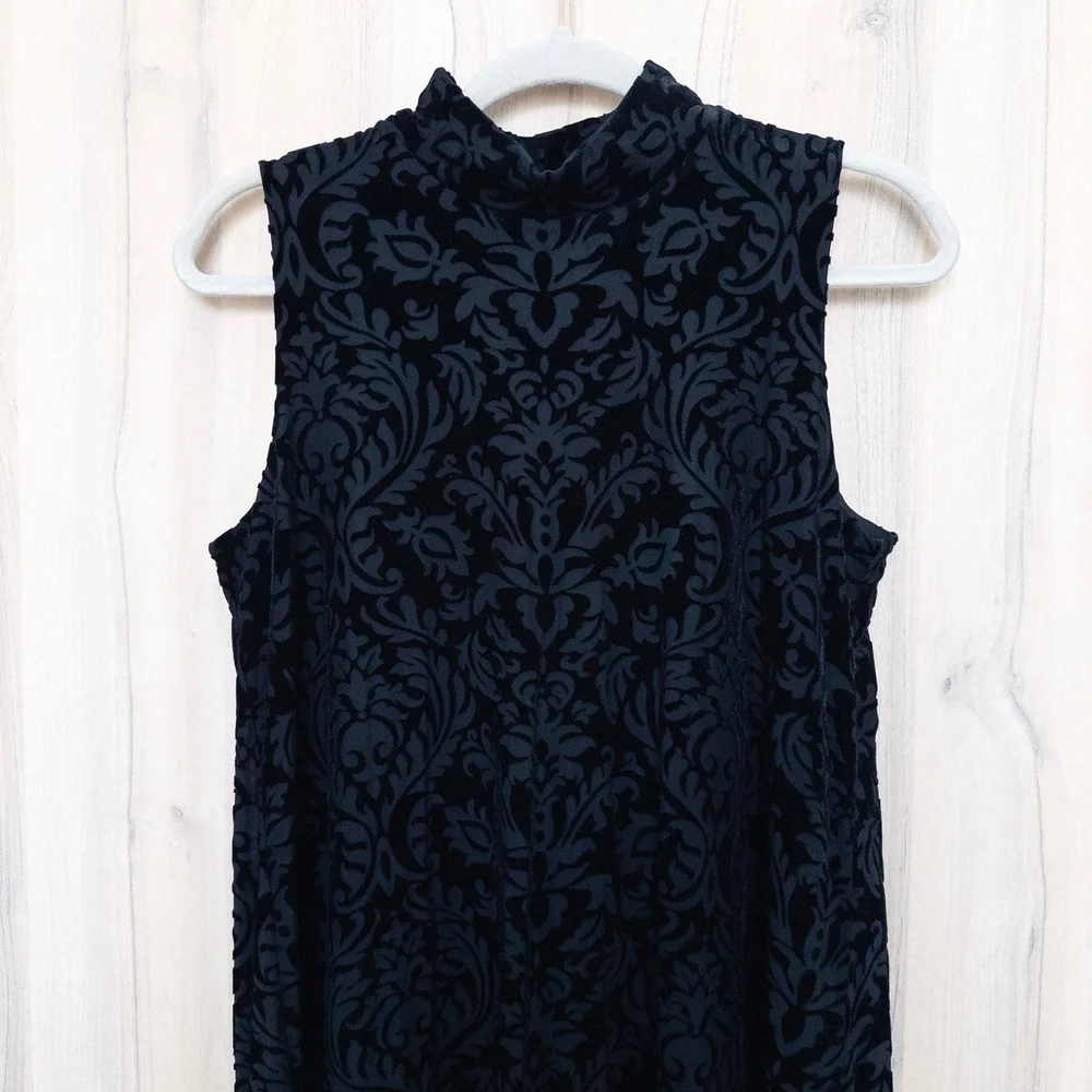 Ronni Nicole Women Velvet Dress Size 10 Black Mock Neck Holiday Party Whimsigoth